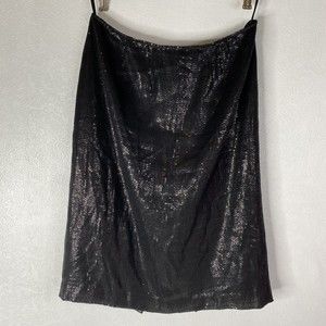 Lafayette 148 Size 10 Black Sequin Pencil Skirt